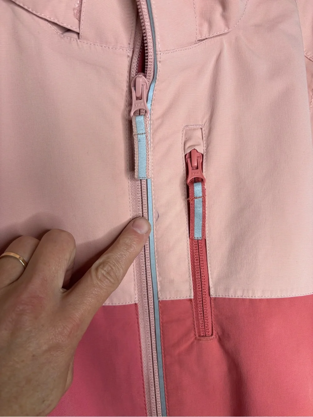 Polarn O. Pyret Waterproof Hooded Rain jacket Two Tone Pink Size 10-11yrs.